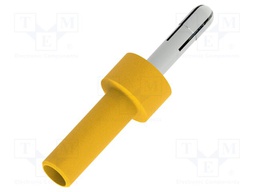 Connector: 4mm banana; socket; yellow; nickel plated; insulated