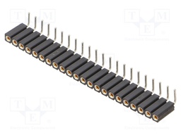 Socket; pin strips; female; PIN: 22; angled 90°; 2.54mm; THT; 1x22