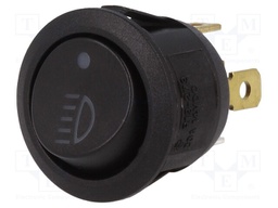 ROCKER; SPST; Pos: 2; OFF-ON; 20A/14VDC; black; LED 14VDC,point