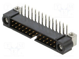 13+13 Pos. Male DIL Horizontal Throughboard Conn. Jackscrews