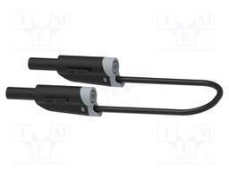 Test lead; 36A; banana plug 4mm,both sides; Len: 1m; black