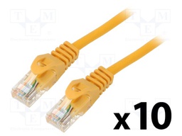 Patch cord; U/UTP; 5e; stranded; CCA; PVC; orange; 3m; 26AWG; Cores: 8