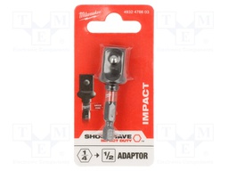 Adapter; Mounting: 1/2" square,1/4"