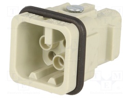 Connector: rectangular; male; Han Q; PIN: 8; size 3A; w/o contacts