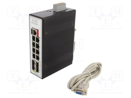 Switch Ethernet; managed; Number of ports: 12; 12÷48VDC; DIN; 18W