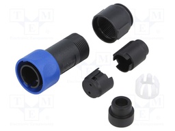 Connector: circular; plug; male; PIN: 2; w/o contacts; for cable