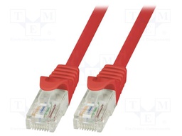 Patch cord; U/UTP; 6; stranded; CCA; PVC; red; 1.5m; 24AWG