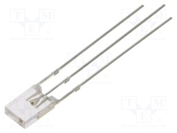 LED; blue,yellow; rectangular; 2x5x7mm; bicolour; 120°; Front: flat