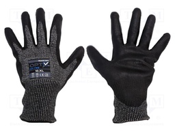 Protective gloves; Size: 10,XL; grey; HPPE,steel wire,polyester