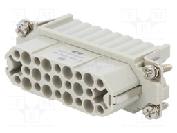 Connector: HDC; female; HD; PIN: 25; 25+PE; size 5; w/o contacts; 10A