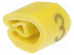 Markers for cables and wires; Label symbol: 3; 2÷5mm; PVC; yellow