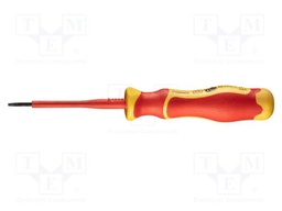 Screwdriver; insulated,slim; slot; 2,5x0,4mm; Blade length: 75mm