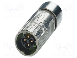 Connector: M17; plug; M17 PRO; PIN: 4; 630V; 25A; IP67; 3+PE; crimped