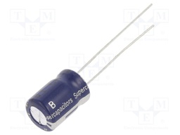 Capacitor: electrolytic; supercapacitor; 1F; 2.5VDC; ESR: 500mΩ