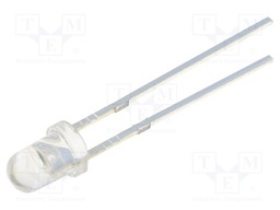 LED; 3mm; bipolar; white cold; 3000mcd; 30°; Front: convex; LED AC