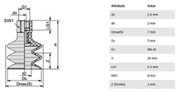 Component: suction cup; Man.series: FSG; Mounting: M5-IG; 1.7g