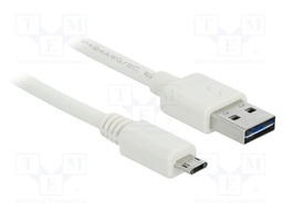 Cable; USB 2.0; gold-plated; 0.5m; white; 24AWG,32AWG; 480Mbps