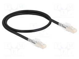 Patch cord; S/FTP; Cat: 6a; RJ45 plug,both sides; 0.5m; LSZH; black