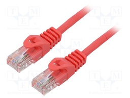 Patch cord; U/UTP; 6; stranded; CCA; PVC; red; 7.5m; 26AWG; Cores: 8