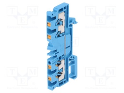 Splice terminal: rail; 2.5mm2; ways: 1; terminals: 4; blue; wemid