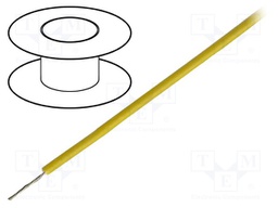 Wire; UL1213; stranded; Cu; 0.35mm2; 22AWG; yellow; teflon