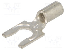 Fork terminal; M4; crimped; for cable; non-insulated; copper
