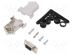 D-Sub; PIN: 9; plug; female; soldering; for cable; black