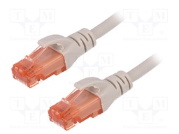 Patch cord; U/UTP; 6; stranded; Cu; LSZH; grey; 0.5m; 26AWG