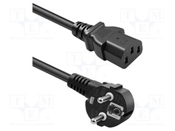 Cable; 3G1mm2; CEE 7/7 (E/F) plug angled,IEC C13 female; PVC; 5m