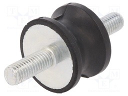 Vibration damper; M8; Ø: 30mm; rubber; L: 20mm; Thread len: 20mm