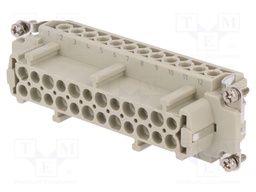 Connector: HDC; contact insert; female; DE; PIN: 24; 24+PE; 16A; 500V