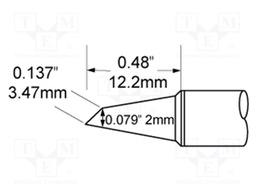 Tip; hoof; 2mm; 366°C; for soldering station