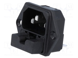 Connector: AC supply; socket; male; 10A; 250VAC; IEC 60320