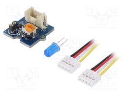 Module: LED; LED diode 5mm blue; Grove; 3.3÷5VDC; 20x20x20mm