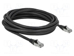 Patch cord; S/FTP; Cat: 6a; RJ45 plug,both sides; 5m; PUR; black