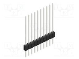 Connector: pin strips; pin header; male; PIN: 10; 1.27mm; THT; 1x10