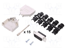 D-Sub; PIN: 15; plug; male; crimped; for cable; black