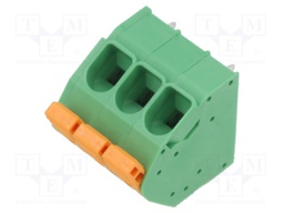 PCB terminal block; 7.5mm; ways: 3; angled; terminal; on PCBs; 600V