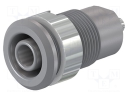 Socket; 4mm banana; 24A; 1kV; Cutout: Ø12.2mm; grey; nickel plated