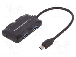 Hub USB; USB 3.0,USB 3.1; black; Number of ports: 4; 10Gbps; 200mm