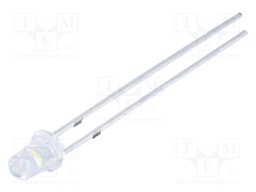 LED; 3mm; white cold; 750mcd; 35°; Front: convex
