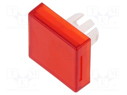 Actuator lens; 22mm; 61; Colour: clear-red; Mat: plastic; 18x18mm
