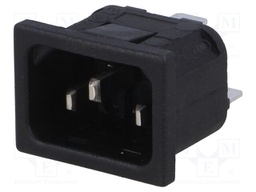 Connector: AC supply; socket; male; 10A; 250VAC; IEC 60320; C14 (E)