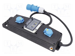 Electric switchboard; 3G6mm2; mobile,with holder; Sockets: 2