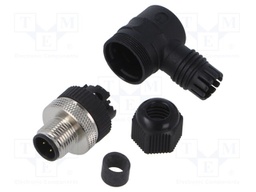 Connector: M12; plug; male; angled; PIN: 3; 0.75mm2; 125V; 4A; 3÷6.5mm