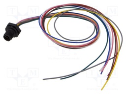 Connector: M12; socket; male; straight; with lead; PIN: 8; 0.34mm2
