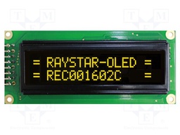 Display: OLED; alphanumeric; 16x2; Window dimensions: 66x16mm