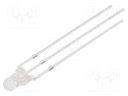 LED; 3mm; bicolour; red,green; 2180mcd; 4200mcd; 30°; Front: convex