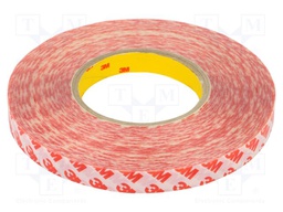 Tape: fixing; W: 15mm; L: 50m; Thk: 0.2mm; double-sided; transparent