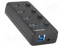 Hub USB; USB A socket x4,USB A plug,USB B socket,USB B plug